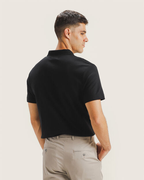 Polo Negro Manga Corta