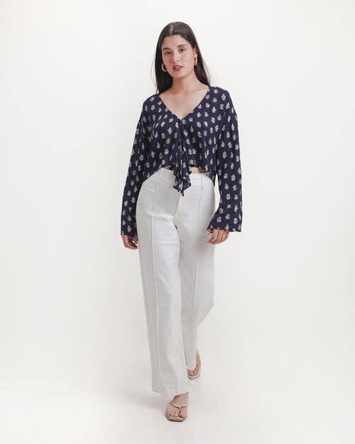 Blusa Azul Estampada