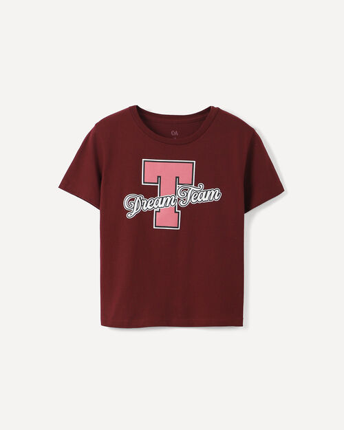Playera Roja Texto Gr&aacute;fico