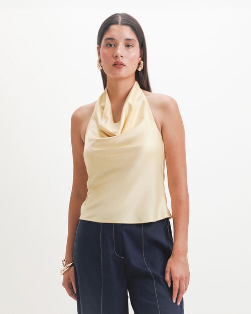 Blusa Halter Amarilla