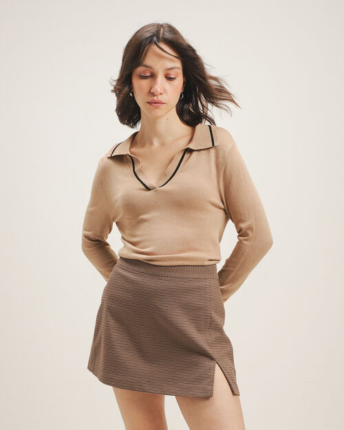 Polo De Punto Beige