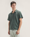 Polo Azul Textura,VERDE OBSCURO