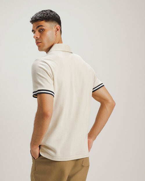 Polo Manga Corta Beige