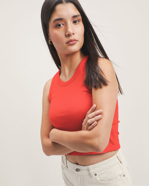 Tank Top Cropped Rojo