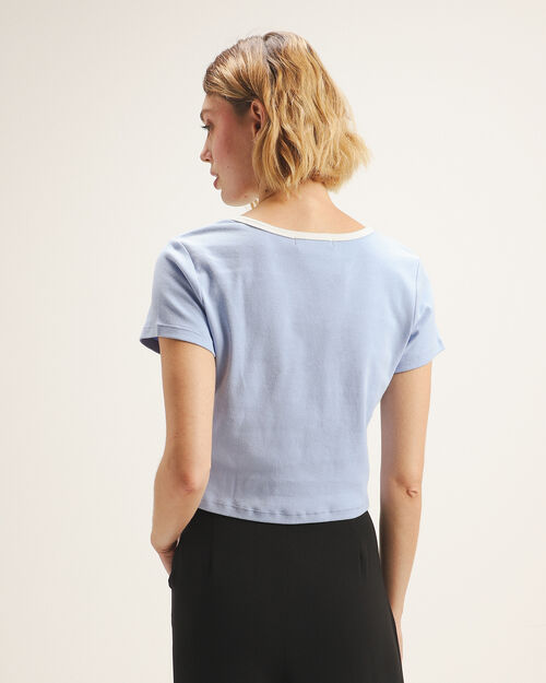 Playera Cropped Azul
