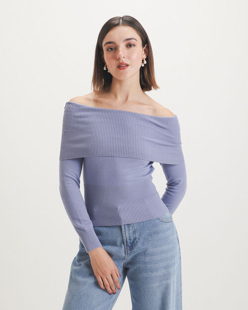 Top Azul Tejido