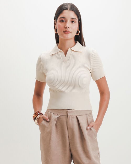 Polo Beige Tejida