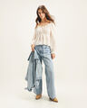 Jeans Fit Wide Leg,AZUL CIELO