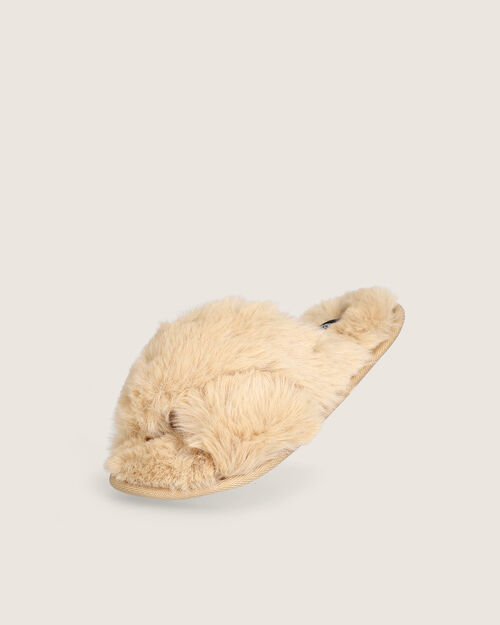 Pantufla Entrecruzada Beige