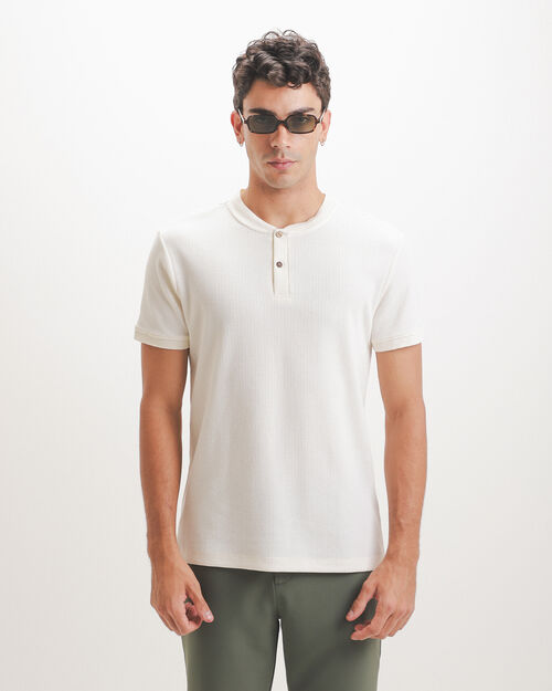 Playera Blanca Henley