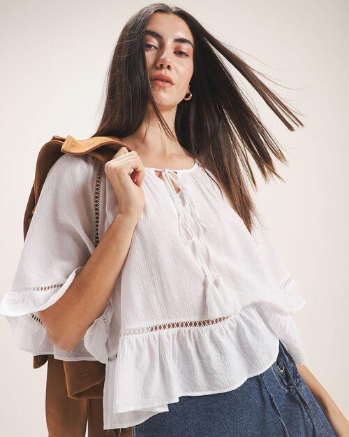 Blusa Manga Corta Lazo