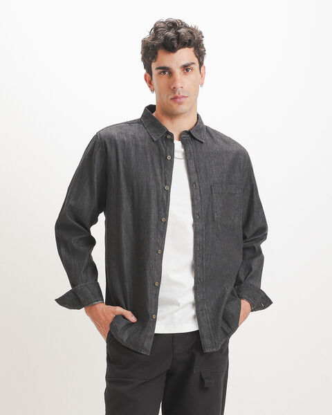 Camisa Negra Bolsillo