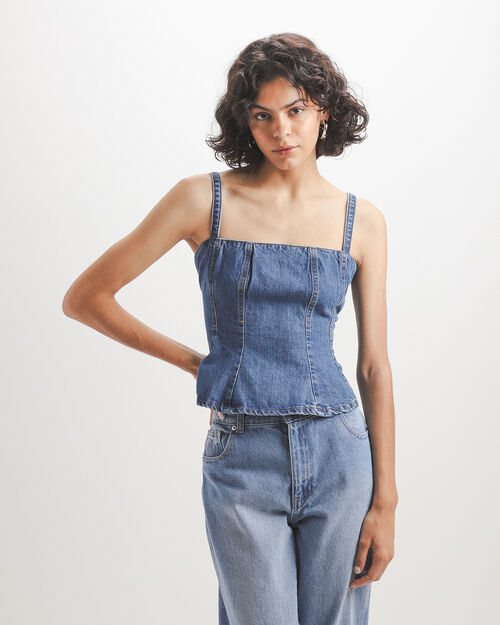 Top De Mezclilla Peplum