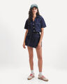 Short Falda De Mezclilla,AZUL MARINO
