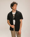 Camisa Verde Manga Corta,NEGRO
