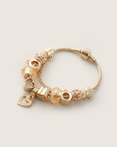 Pulsera Dorada Con Charms
