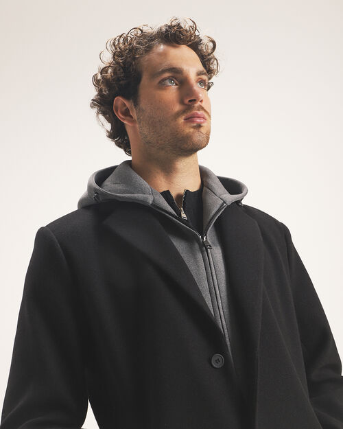 Abrigo Largo Con Hoodie
