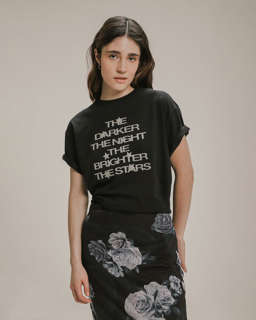 Playera Negra Relaxed