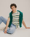 Playera Relaxed Rayas,ARENA