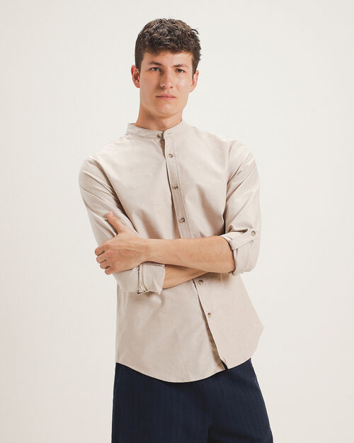 Camisa Caqui Manga Larga