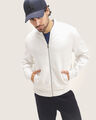 Chamarra Negra Bomber,BLANCO HUESO
