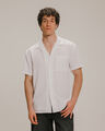 Camisa Verde Manga Corta,BLANCO
