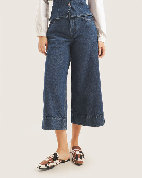 Jeans Azul Fit Culotte