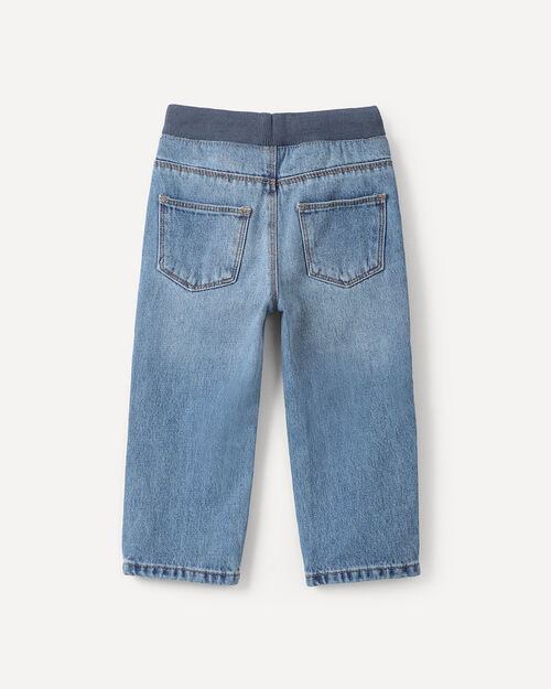 Jeans Straight Con Rib
