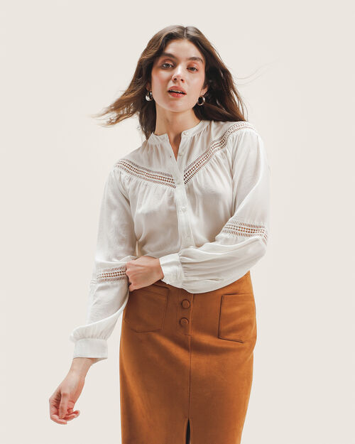 Blusa Beige Bordada