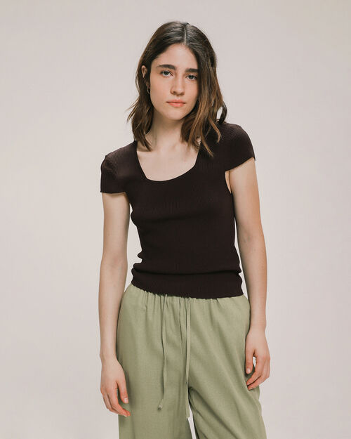 Top Manga Corta Caf&eacute;