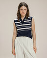 Polo Sin Manga Blanca,AZUL MARINO
