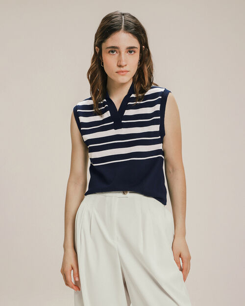 Polo Sin Manga Azul