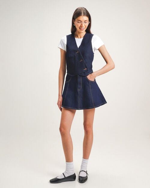 Chaleco Mezclilla Asim&eacute;trico