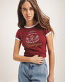 Crop Top Verde Estampado,ROJO OBSCURO