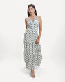 Vestido Halter Estampado,BLANCO P1