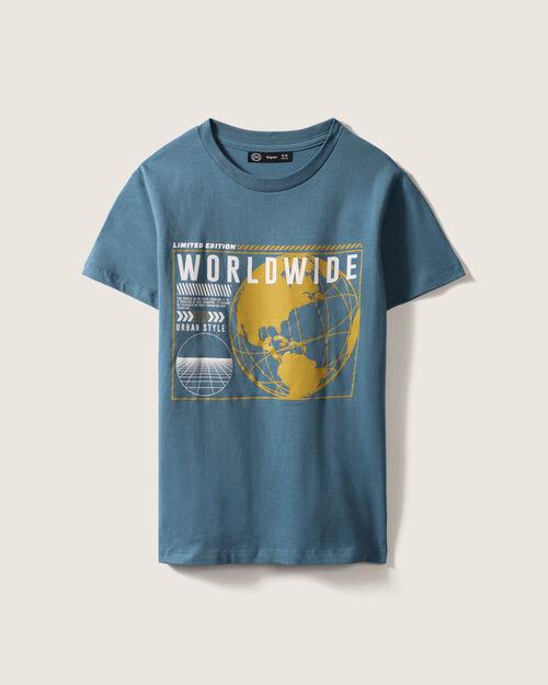 Playera Azul Con Dise&ntilde;o