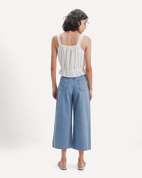 Jeans Culotte Con Cintur&oacute;n
