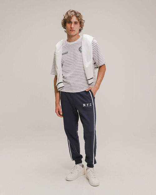 Jogger Azul Con Diseño