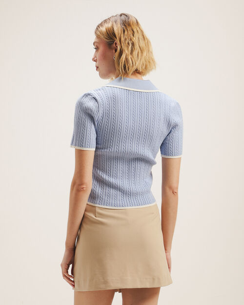 Polo Cropped Manga Corta