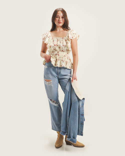 Blusa Peplum Beige