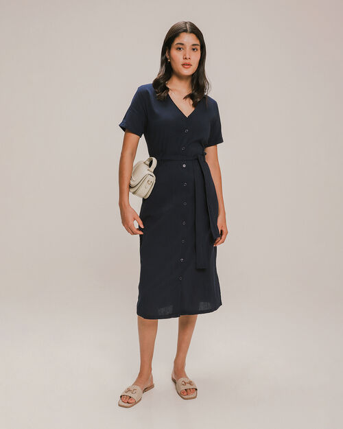 Vestido Camisero Con Cinturón