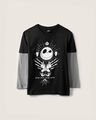 Playera Gris Estampado Jack,NEGRO