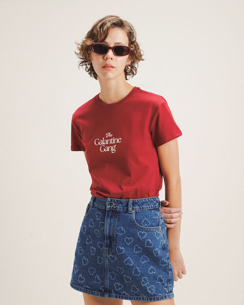 Playera Roja Estampada
