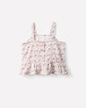 Blusa Peplum Flores,CREMA