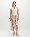Falda Midi Estampada,CREMA