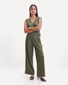 Pantal&oacute;n Negro Textura,VERDE OBSCURO