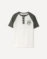Playera Henley Contraste,BLANCO