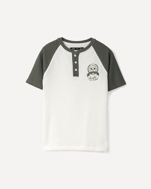 Playera Henley Contraste