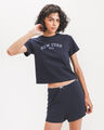 Playera Negra Gr&aacute;fico,AZUL MARINO