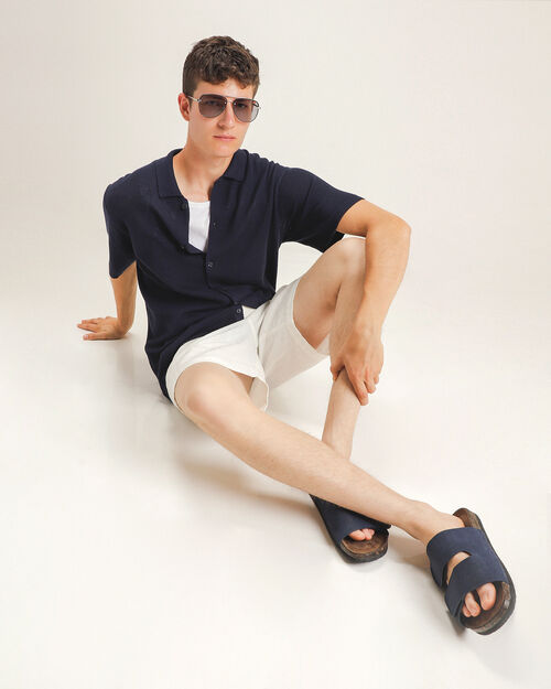 Camisa Azul De Punto